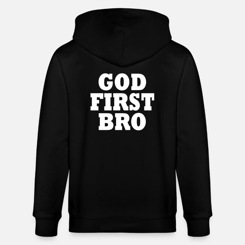 God first bro - Stanley/Stella CULTIVATOR Unisex Organic Hooded Jacket - black