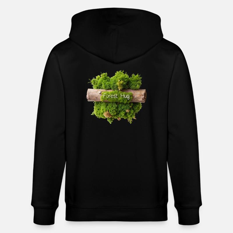 MOSS, FOREST HUG - Stanley/Stella CULTIVATOR Unisex Organic Hooded Jacket - black