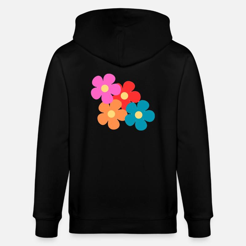 Les 4 fleurs - Veste à capuche bio CULTIVATOR Stanley/Stella Unisexe - noir