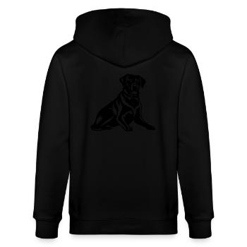 Rottweiler Hund - Stanley/Stella Unisex Bio-Kapuzenjacke CULTIVATOR  - Schwarz - Hinten - Anna (173cm)