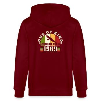 Legend Born 1969 55th Anniversary - Stanley/Stella CULTIVATOR  Unisex Organic Hooded Jacket - burgundy - Back - Anna (173cm)