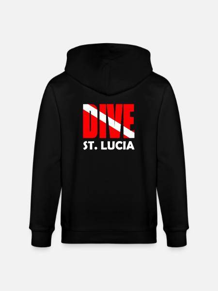 Dive St. Lucia - Diver Down Flag Scuba Diving - Stanley/Stella CULTIVATOR  Unisex Organic Hooded Jacket - black