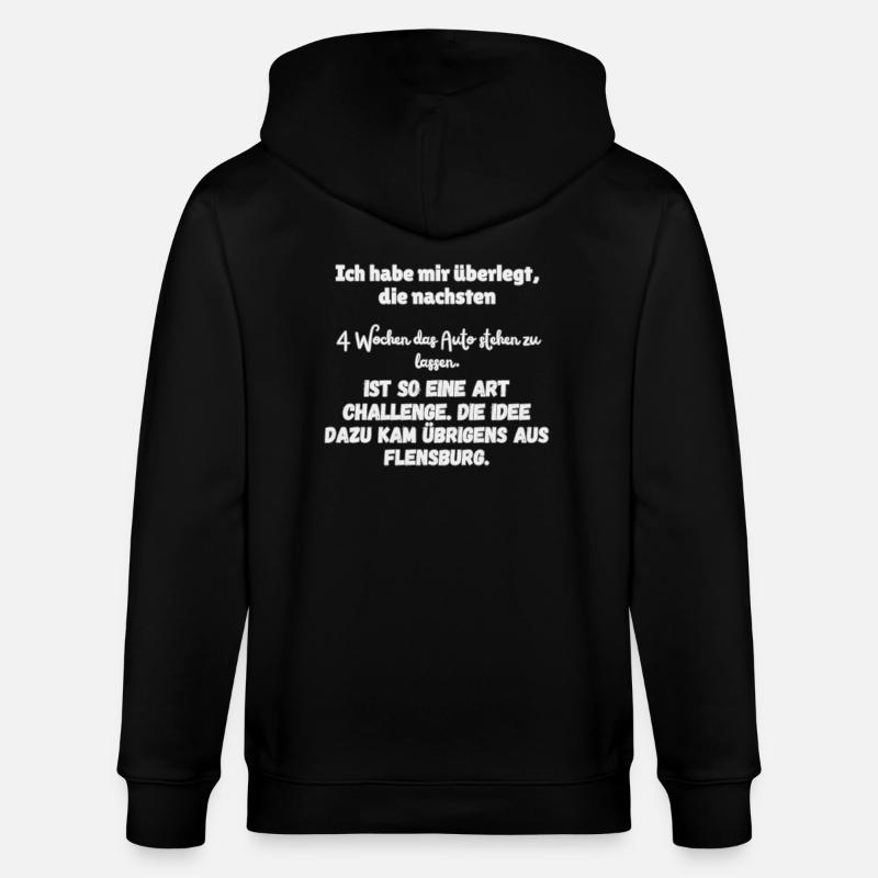 "4 wochen ohne Auto" - Stanley/Stella Unisex Bio-Kapuzenjacke CULTIVATOR  - Schwarz