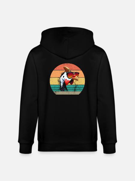 Chickens Rooster Guinea Fowl - Stanley/Stella CULTIVATOR Unisex Organic Hooded Jacket - black