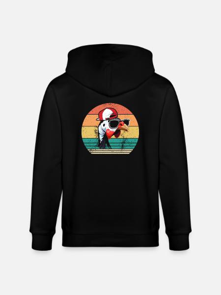 Chickens Rooster Guinea Fowl - Stanley/Stella CULTIVATOR Unisex Organic Hooded Jacket - black