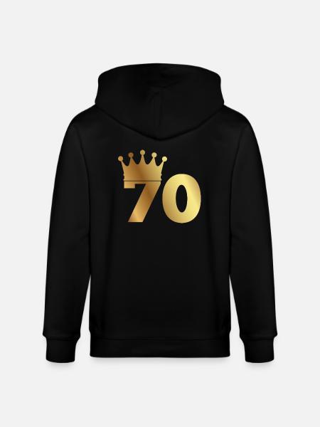 70. Geburtstag: 70 mit Krone - Stanley/Stella Unisex Bio-Kapuzenjacke CULTIVATOR  - Schwarz