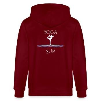 Sup Yoga Stand up paddle Asana Geschenk - Stanley/Stella Unisex Bio-Kapuzenjacke CULTIVATOR  - Burgunderrot - Hinten - Anna (173cm)