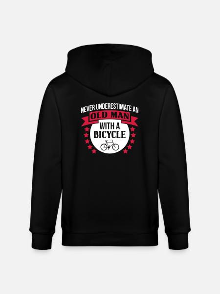 Old Man With A Bicycle - Stanley/Stella CULTIVATOR  Unisex Organic Hooded Jacket - black
