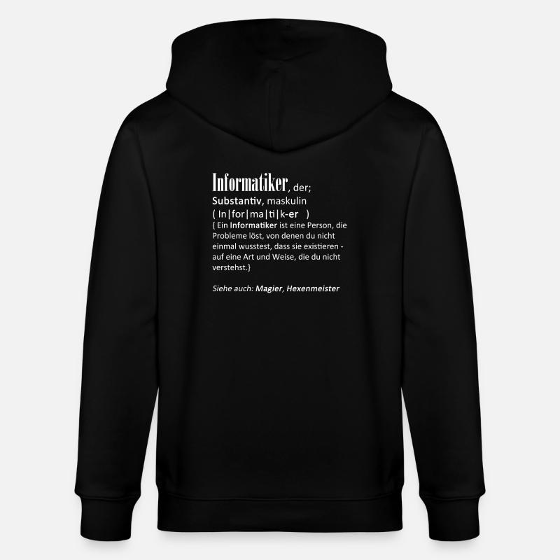 Definition Informatiker - Stanley/Stella Unisex Bio-Kapuzenjacke CULTIVATOR  - Schwarz