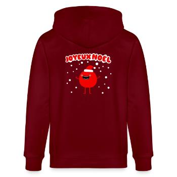 Joyeux Noël - Stanley/Stella Unisex Bio-Kapuzenjacke CULTIVATOR  - Burgunderrot - Hinten - Anna (173cm)