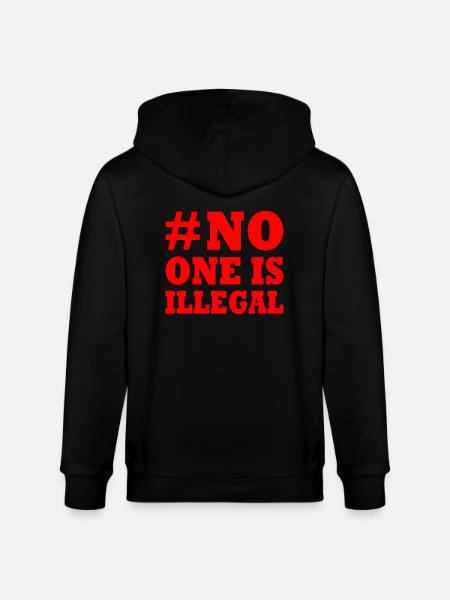 No one is illegal - Veste à capuche bio CULTIVATOR Stanley/Stella Unisexe - noir