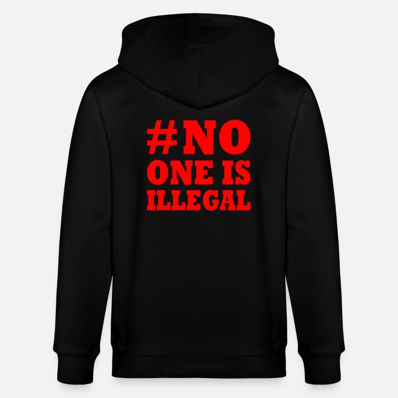 No one is illegal - Veste à capuche bio CULTIVATOR Stanley/Stella Unisexe - noir