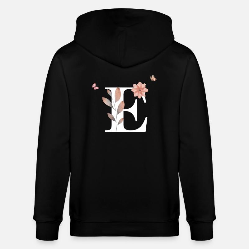 Buchstabe e Wildblumen Aquarelle - Stanley/Stella Unisex Bio-Kapuzenjacke CULTIVATOR  - Schwarz