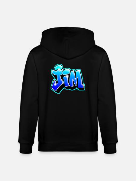GRAFFITI NAME JIM - Veste à capuche bio CULTIVATOR Stanley/Stella Unisexe - noir