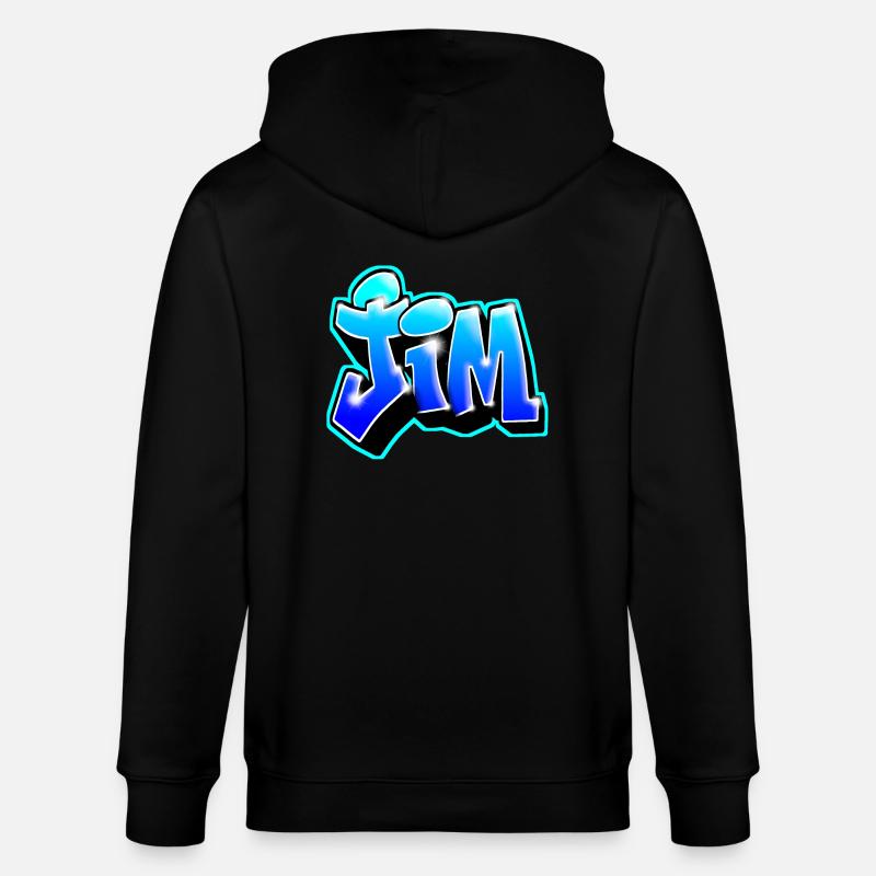 GRAFFITI NAME JIM - Veste à capuche bio CULTIVATOR Stanley/Stella Unisexe - noir