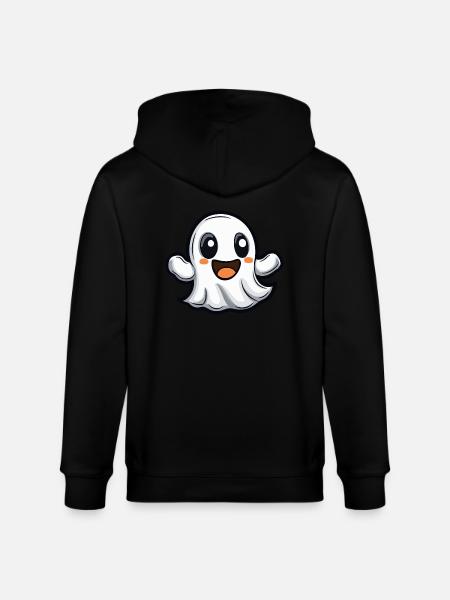 Ghost Halloween Cute Comic - Stanley/Stella CULTIVATOR Unisex Organic Hooded Jacket - black