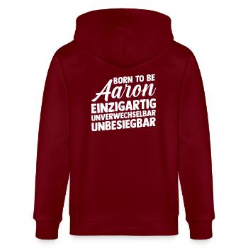 First name Aaron - Stanley/Stella CULTIVATOR  Unisex Organic Hooded Jacket - burgundy - Back - Anna (173cm)