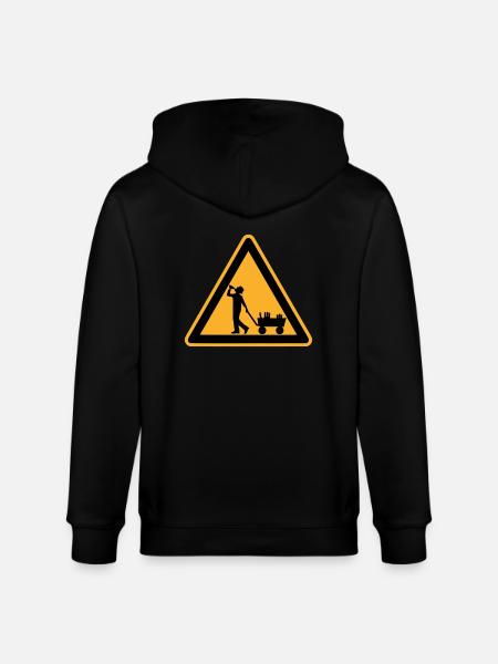 Father's Day warning sign - Stanley/Stella CULTIVATOR  Unisex Organic Hooded Jacket - black