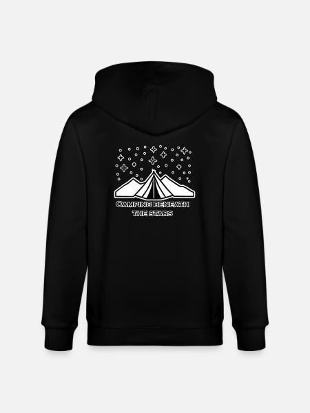 Tent among stars -Camping Beneath The Stars Design - Stanley/Stella CULTIVATOR  Unisex Organic Hooded Jacket - black