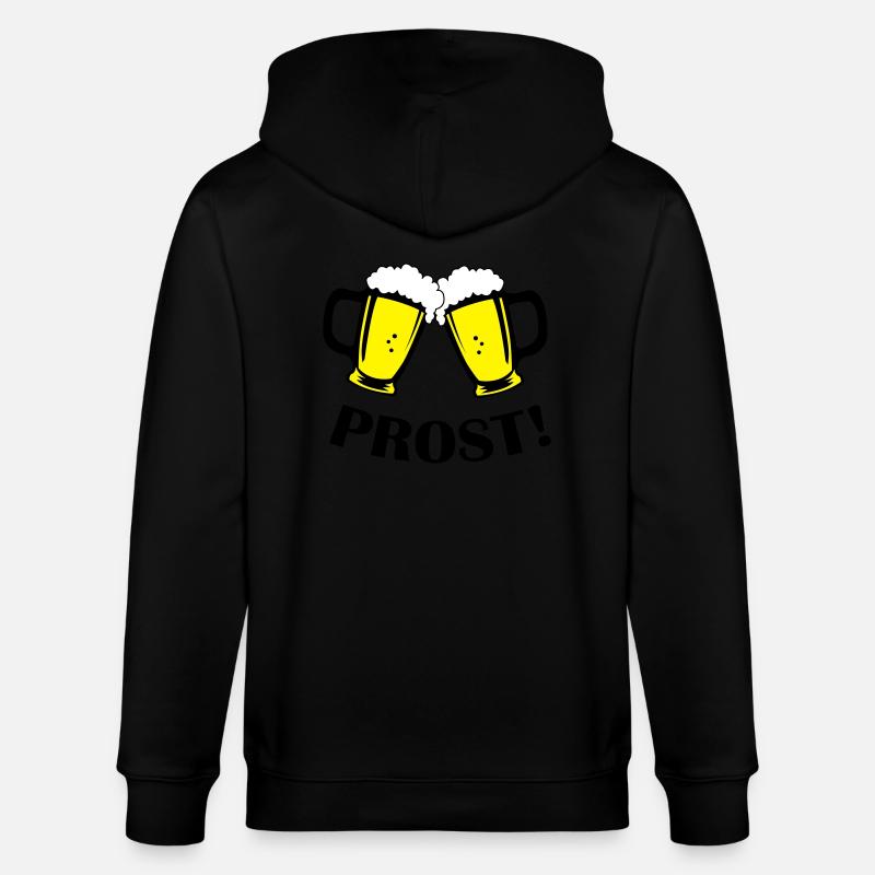 bier prost - Stanley/Stella Unisex Bio-Kapuzenjacke CULTIVATOR  - Schwarz