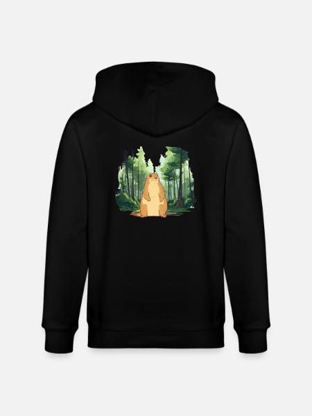 Strong groundhog nature landscape - Stanley/Stella CULTIVATOR Unisex Organic Hooded Jacket - black