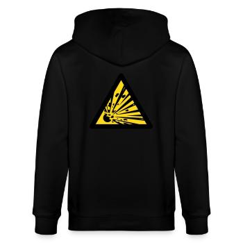 Symbole de danger - Explosifs (2 couleurs) - Veste à capuche bio CULTIVATOR Stanley/Stella Unisexe - noir - Dos - Anna (173cm)