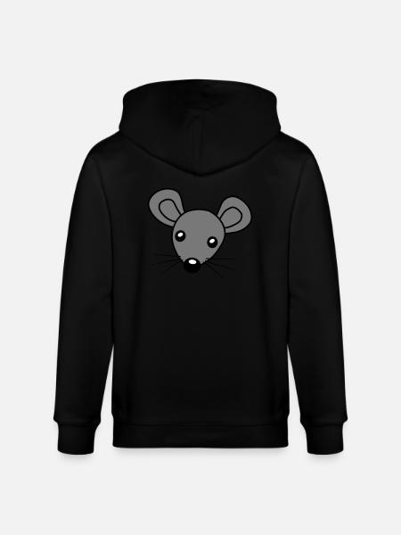 Mouse Head Clipart - Stanley/Stella CULTIVATOR Unisex Organic Hooded Jacket - black