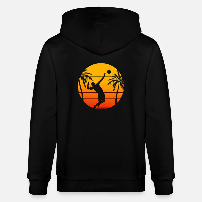 Beach Volleyball - Stanley/Stella CULTIVATOR  Unisex Organic Hooded Jacket - black