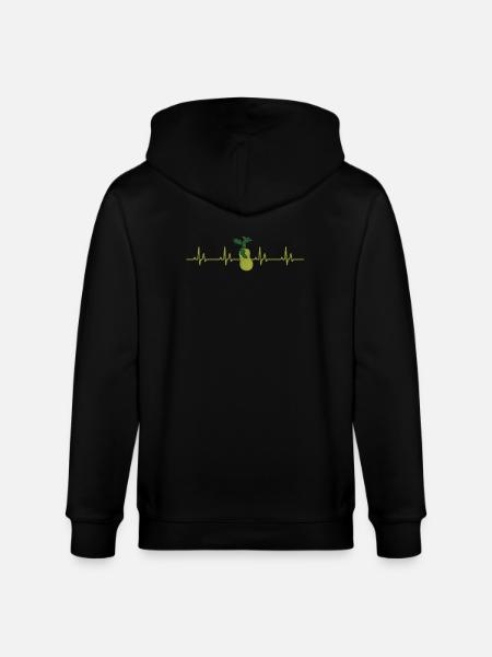 Jackfruit Heartbeat - Stanley/Stella CULTIVATOR  Unisex Organic Hooded Jacket - black