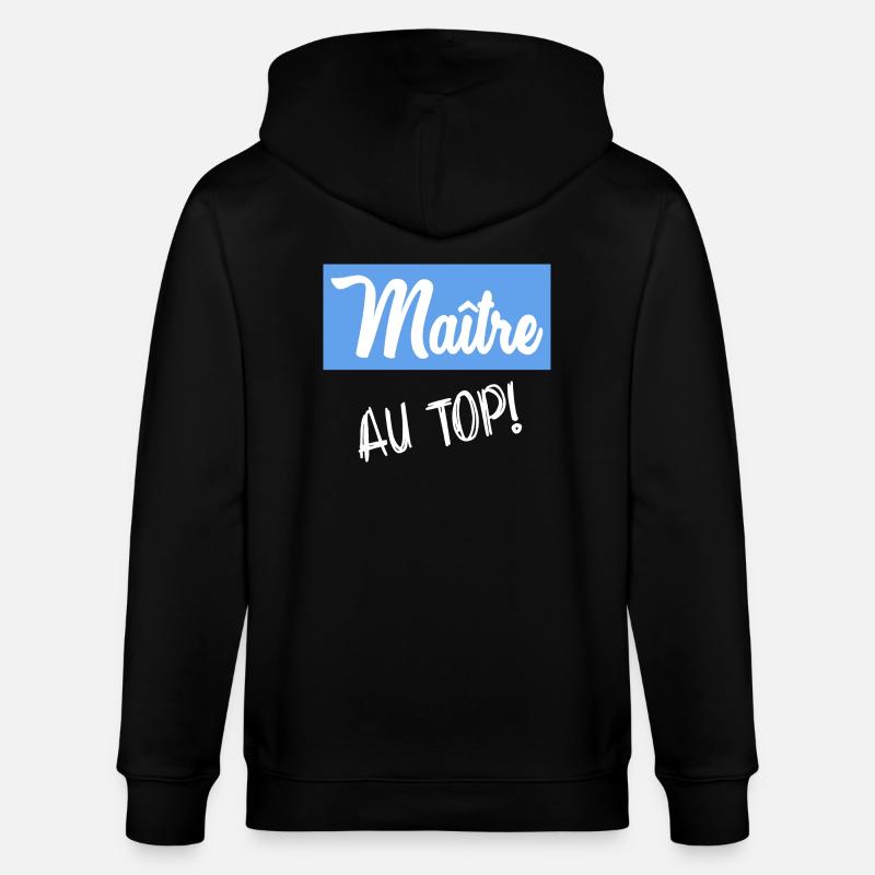 MAÎTRE. MAITRE. MERCI. MERCI MAÎTRE - Veste à capuche bio CULTIVATOR Stanley/Stella Unisexe - noir