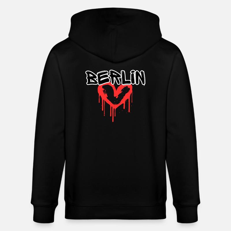 Berlin Graffiti Coeur - Veste à capuche bio CULTIVATOR Stanley/Stella Unisexe - noir