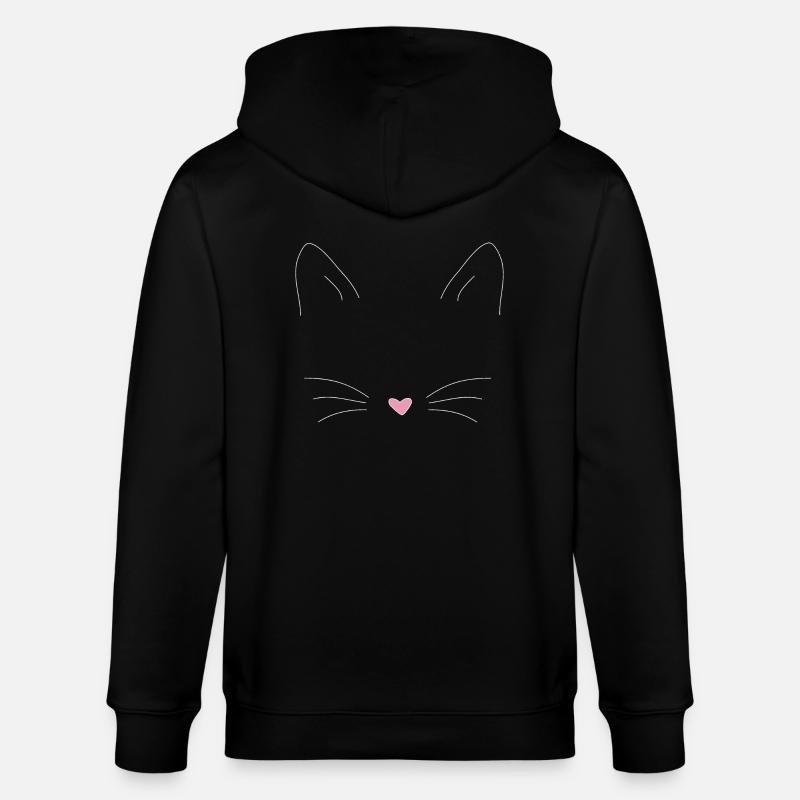 Katze - Stanley/Stella Unisex Bio-Kapuzenjacke CULTIVATOR - Schwarz
