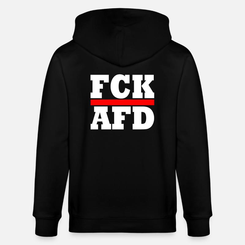 Fck afd - Stanley/Stella Unisex Bio-Kapuzenjacke CULTIVATOR - Schwarz