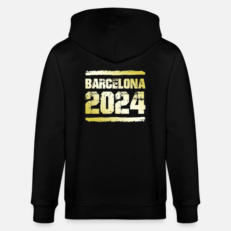 Barcelone 2024 Médaille d’or - Veste à capuche bio CULTIVATOR Stanley/Stella Unisexe - noir