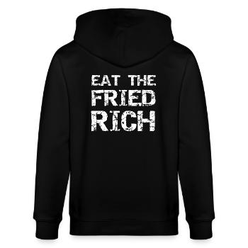 eat the fried rich - Stanley/Stella Unisex Bio-Kapuzenjacke CULTIVATOR  - Schwarz - Hinten - Anna (173cm)