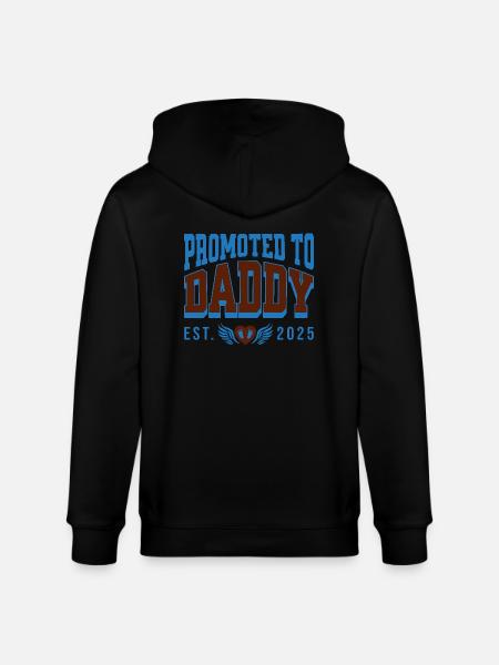 Promoted To Daddy 2025 New Father Cool Pregnancy - Stanley/Stella CULTIVATOR  Unisex Organic Hooded Jacket - black