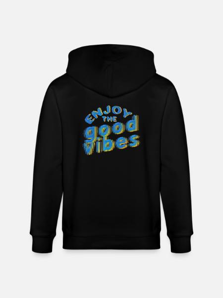 Good Vibes (lettering) 02 - Stanley/Stella CULTIVATOR  Unisex Organic Hooded Jacket - black