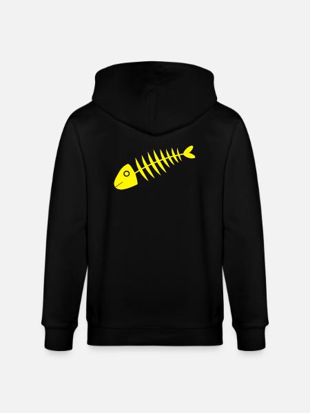 yellow fish comic fish - Stanley/Stella CULTIVATOR  Unisex Organic Hooded Jacket - black