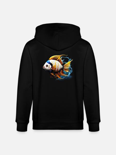 Angelfish - Stanley/Stella CULTIVATOR Unisex Organic Hooded Jacket - black