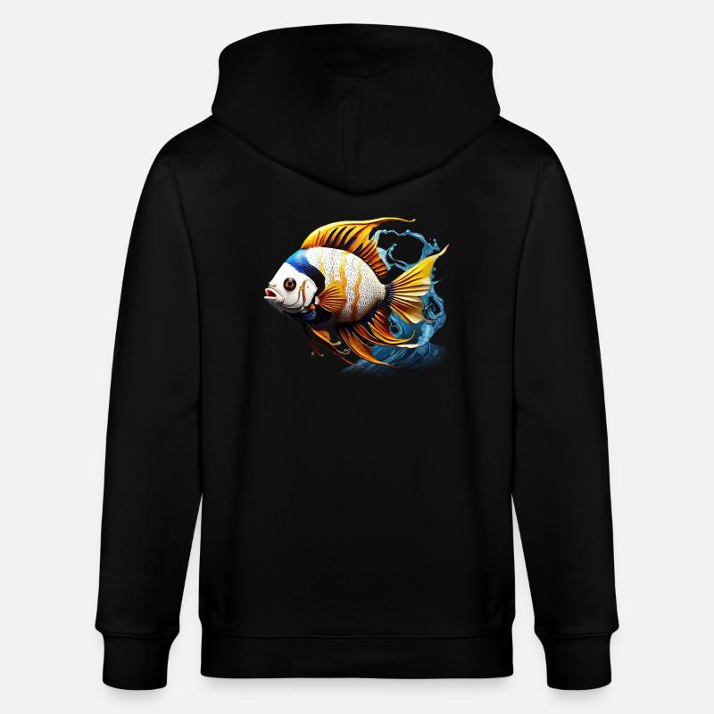 Angelfish - Stanley/Stella CULTIVATOR  Unisex Organic Hooded Jacket - black