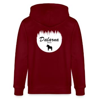 Dalécarlie Dala Cheval Suède Vacances Autocollant Nord - Veste à capuche bio CULTIVATOR Stanley/Stella Unisexe - bordeaux - Dos - Anna (173cm)