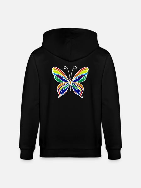 Schmetterling - Stanley/Stella Unisex Bio-Kapuzenjacke CULTIVATOR - Schwarz