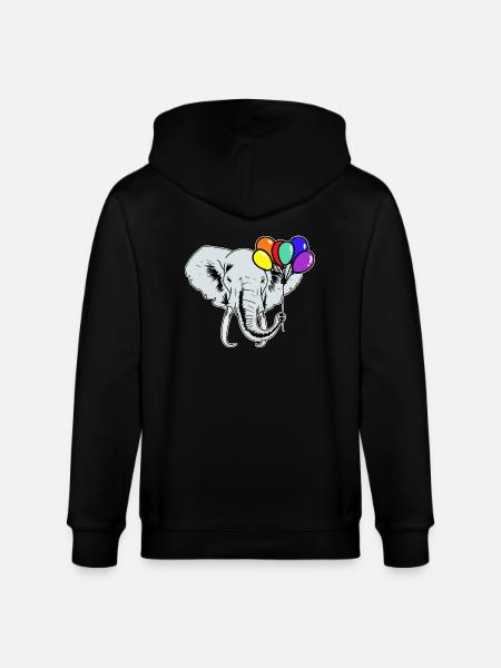 Elefant Regnbue LGBT Elefant Balloner Bøsse - Stanley/Stella økologisk unisex-hættejakke CULTIVATOR  - sort
