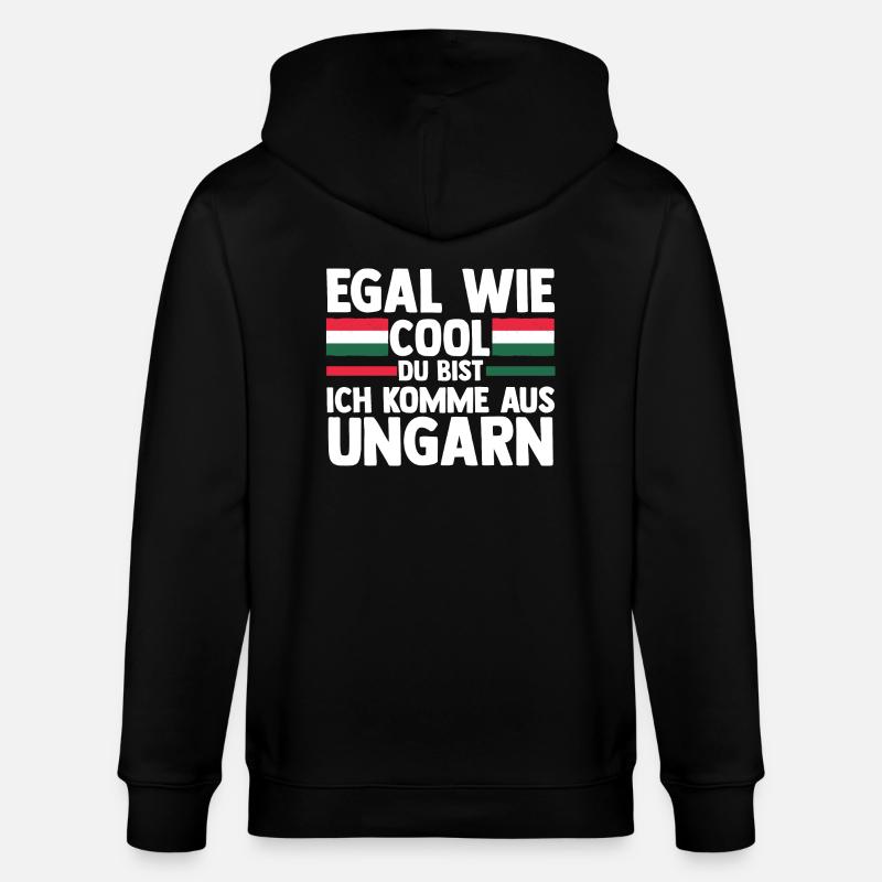 Ungar Ungarisch Ungarn - Stanley/Stella Unisex Bio-Kapuzenjacke CULTIVATOR  - Schwarz