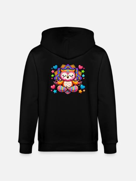 Eule Mandala Yoga - Stanley/Stella Unisex Bio-Kapuzenjacke CULTIVATOR  - Schwarz