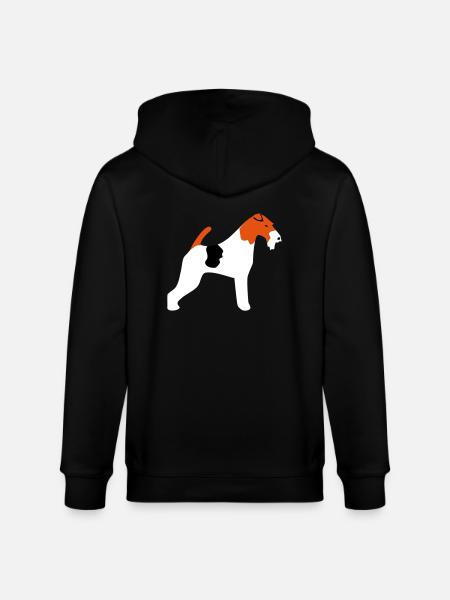 Fox Terrier - Stanley/Stella CULTIVATOR Unisex Organic Hooded Jacket - black