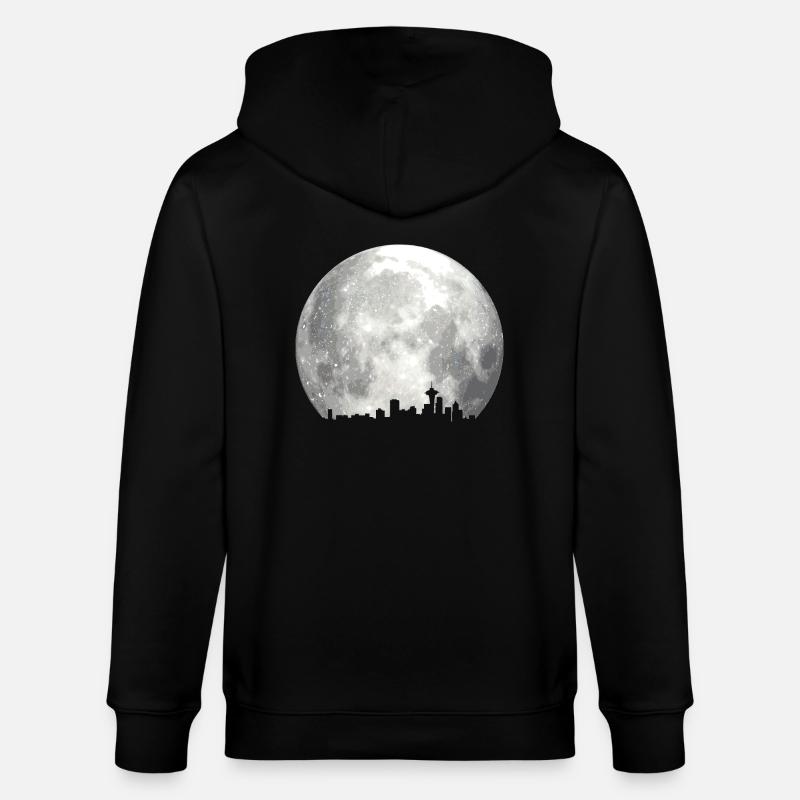 full moon skyline - Veste à capuche bio CULTIVATOR Stanley/Stella Unisexe - noir