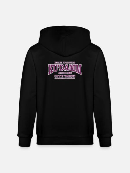 Berlin Kurfürstendamm violet - Stanley/Stella CULTIVATOR Unisex Organic Hooded Jacket - black