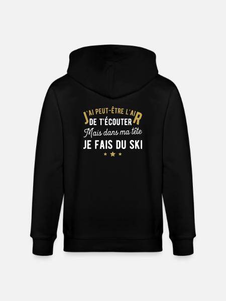Je fais du ski humour - Veste à capuche bio CULTIVATOR Stanley/Stella Unisexe - noir