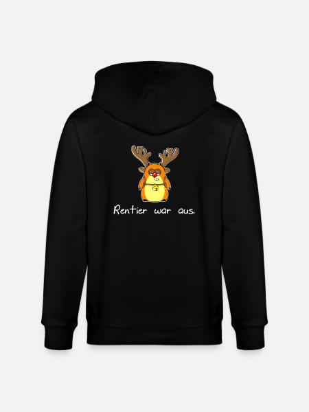 Rentier war aus (whiteline) - Stanley/Stella Unisex Bio-Kapuzenjacke CULTIVATOR - Schwarz